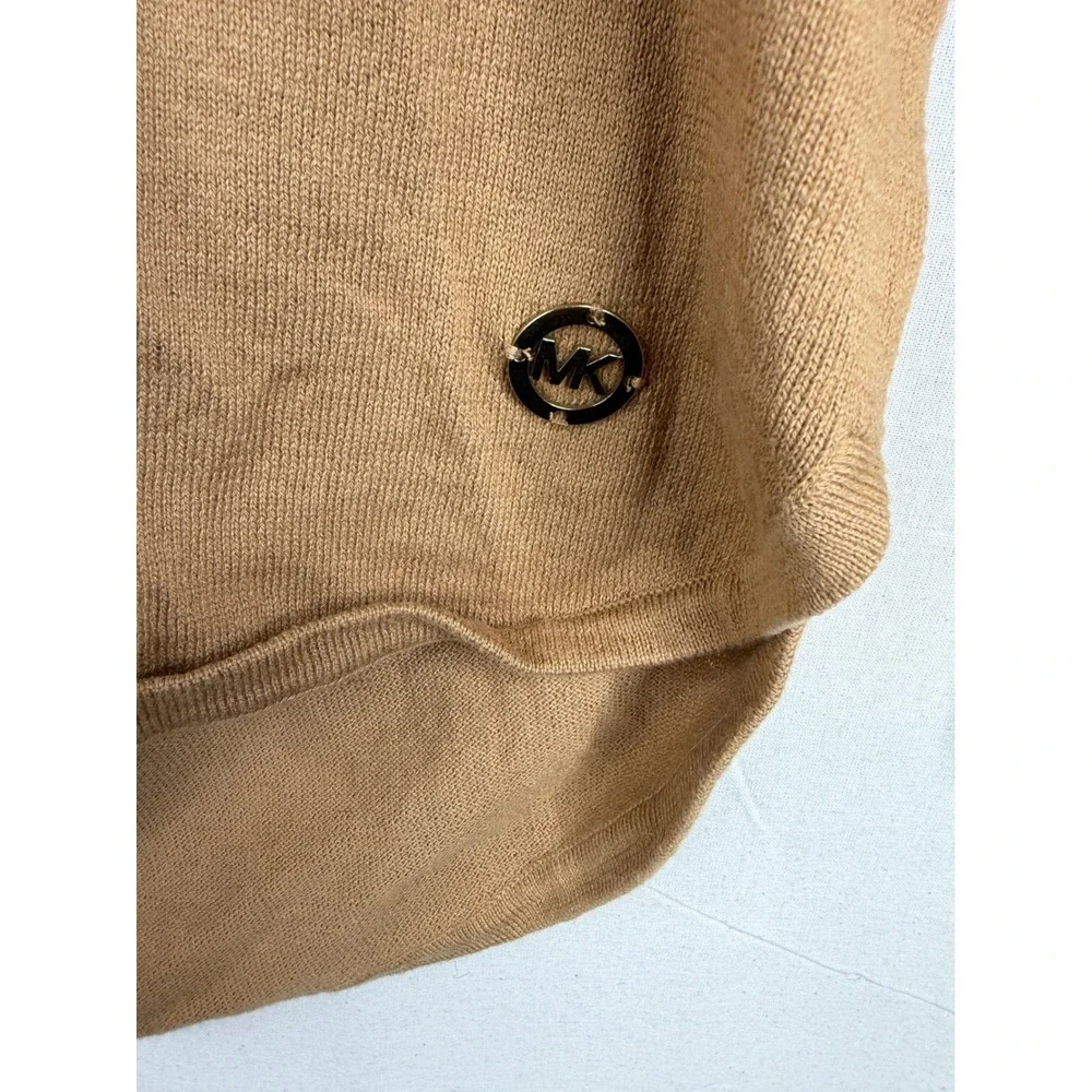 Michael Kors Womens Slouchy Cowl Neck Camel Brown Sweater Size Medium